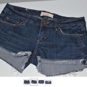 Denim Shorts Hotpants Women sz 3 Blue Folded Frayed Hem Blue Garage Dnm